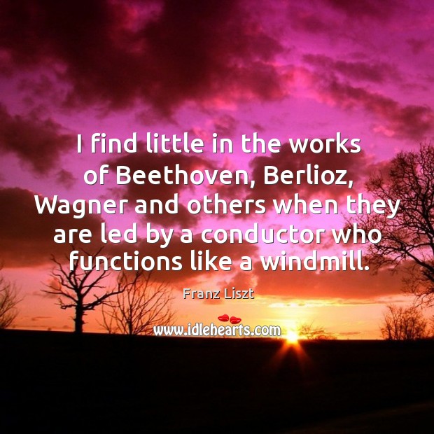 I find little in the works of beethoven, berlioz Franz Liszt Picture Quote