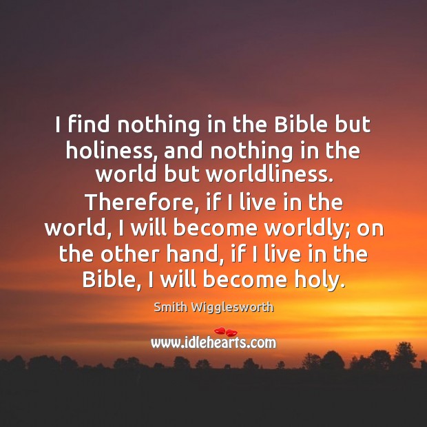 I find nothing in the Bible but holiness, and nothing in the Image