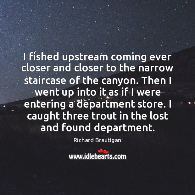 I fished upstream coming ever closer and closer to the narrow staircase Image