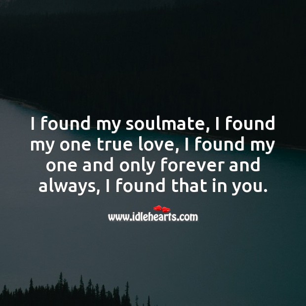 I found my one true love in you. Love Forever Quotes Image