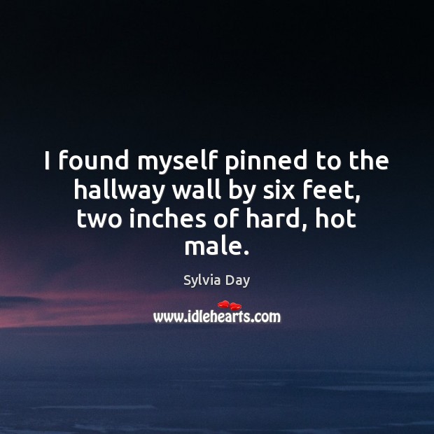 I found myself pinned to the hallway wall by six feet, two inches of hard, hot male. Sylvia Day Picture Quote