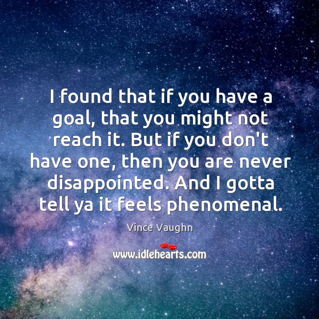 I found that if you have a goal, that you might not Image