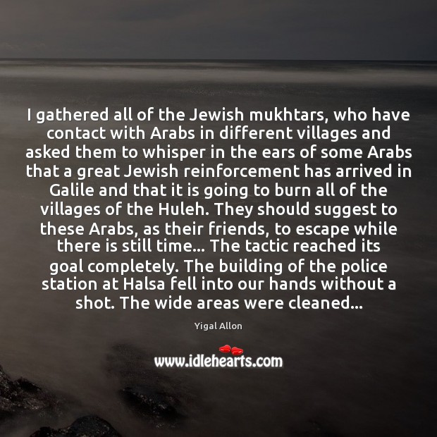 I gathered all of the Jewish mukhtars, who have contact with Arabs Image