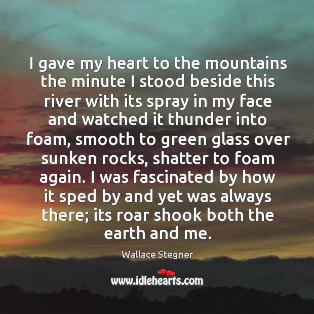I gave my heart to the mountains the minute I stood beside Wallace Stegner Picture Quote