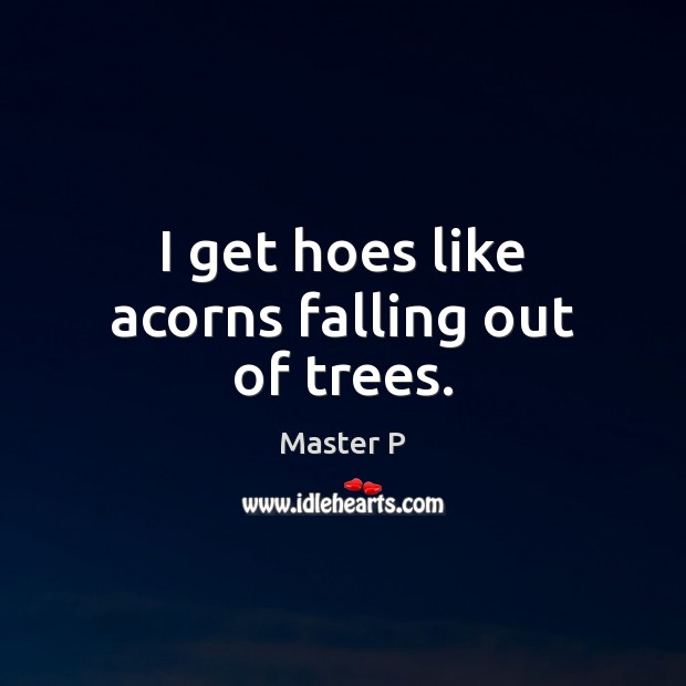 I get hoes like acorns falling out of trees. Master P Picture Quote