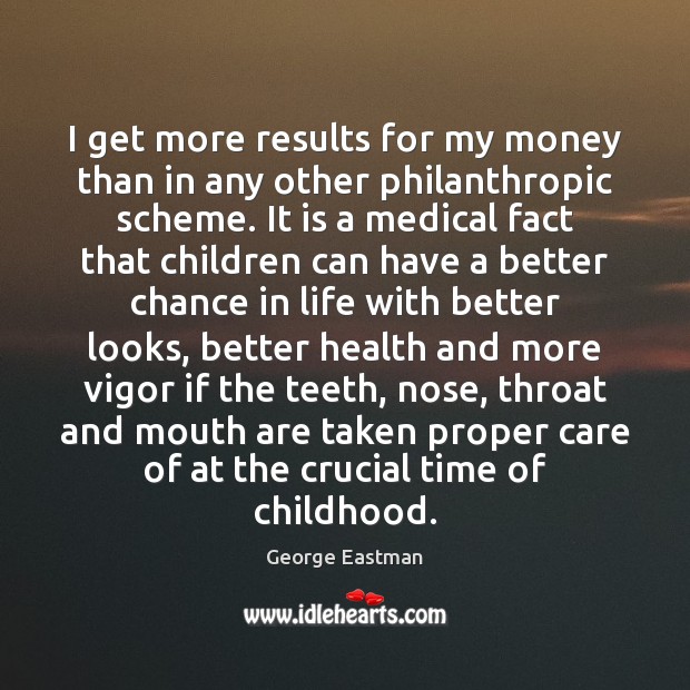 I get more results for my money than in any other philanthropic Medical Quotes Image