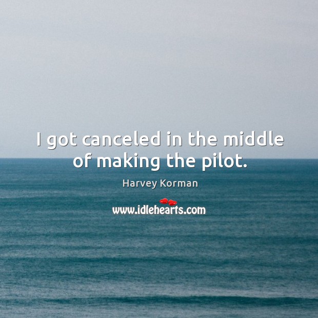 I got canceled in the middle of making the pilot. Harvey Korman Picture Quote