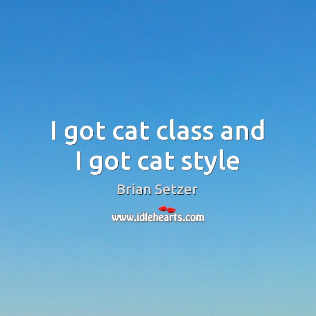I got cat class and I got cat style Brian Setzer Picture Quote