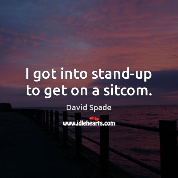 I got into stand-up to get on a sitcom. David Spade Picture Quote