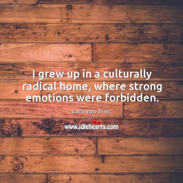 I grew up in a culturally radical home, where strong emotions were forbidden. 