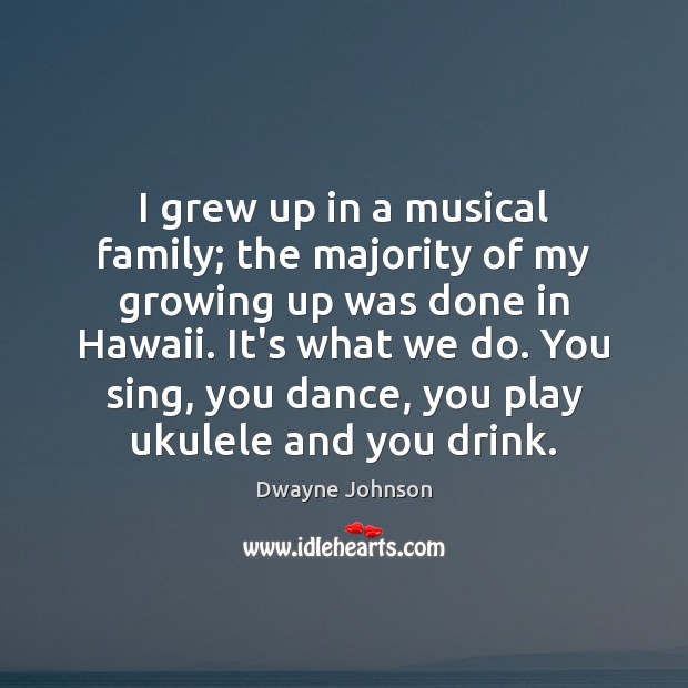 I grew up in a musical family; the majority of my growing Image