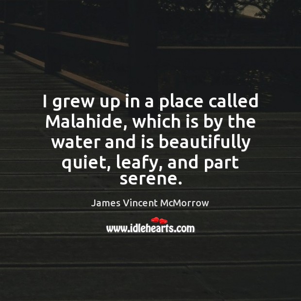 I grew up in a place called Malahide, which is by the James Vincent McMorrow Picture Quote
