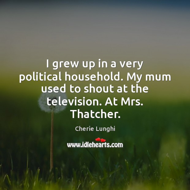 I grew up in a very political household. My mum used to Image