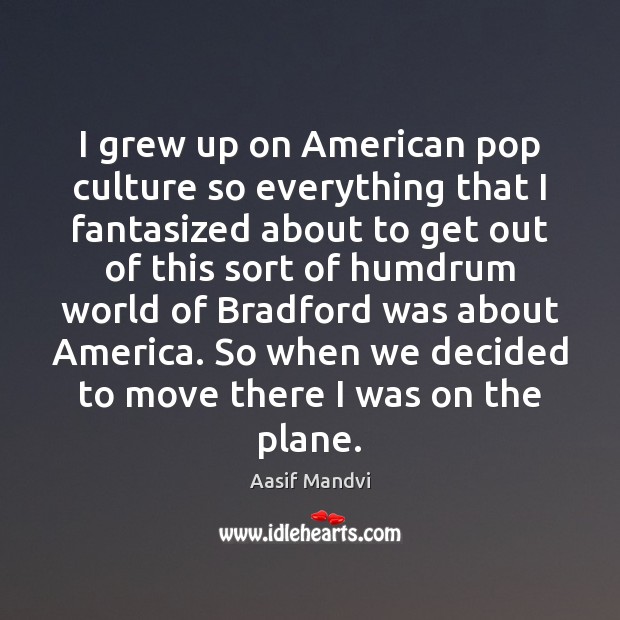 I grew up on American pop culture so everything that I fantasized Aasif Mandvi Picture Quote