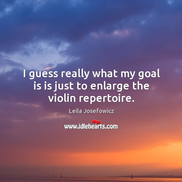 I guess really what my goal is is just to enlarge the violin repertoire. Leila Josefowicz Picture Quote