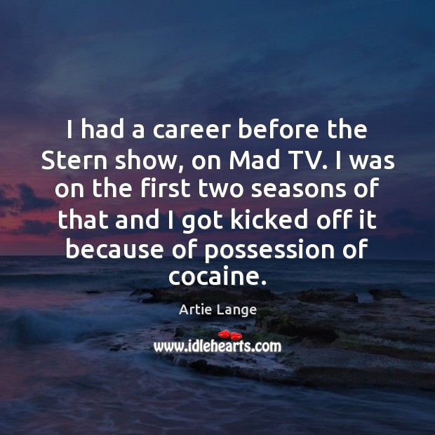 I had a career before the Stern show, on Mad TV. I Image