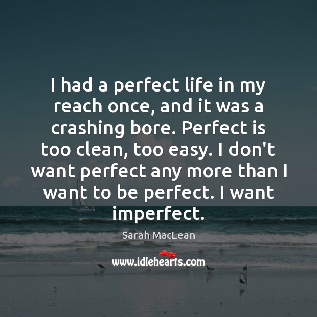 I had a perfect life in my reach once, and it was Sarah MacLean Picture Quote