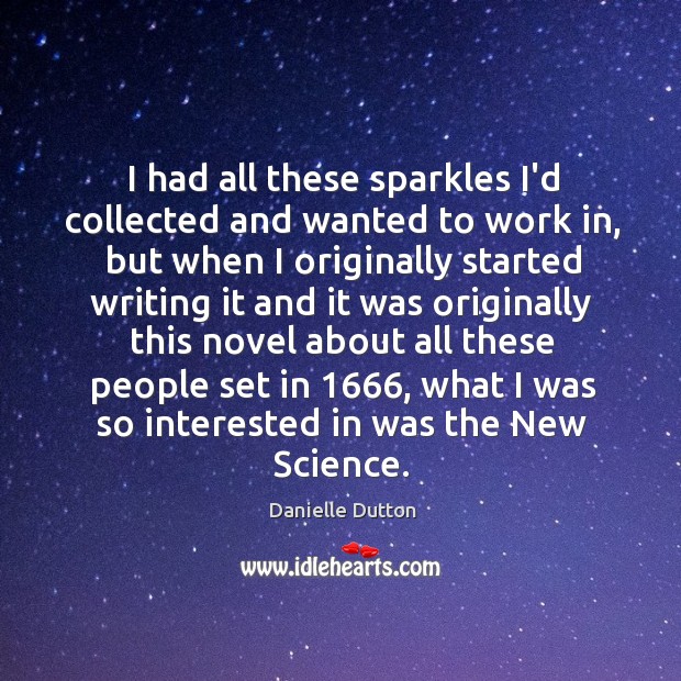 I had all these sparkles I’d collected and wanted to work in, Danielle Dutton Picture Quote