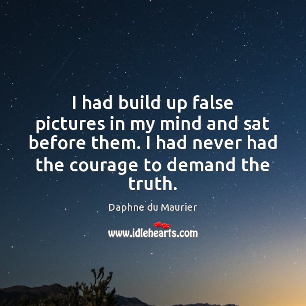 I had build up false pictures in my mind and sat before Daphne du Maurier Picture Quote