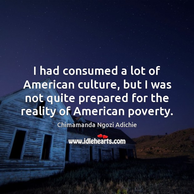 I had consumed a lot of American culture, but I was not Reality Quotes Image