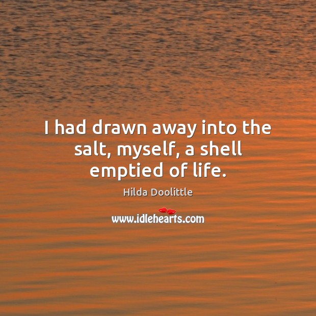 I had drawn away into the salt, myself, a shell emptied of life. Image