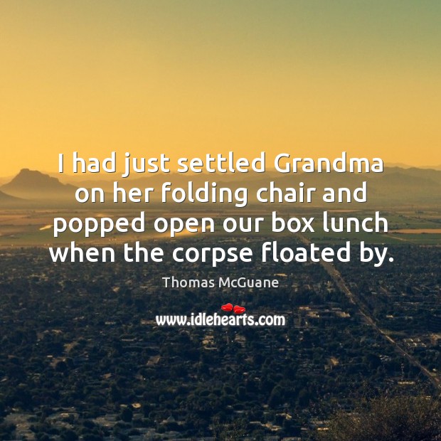 I had just settled Grandma on her folding chair and popped open Image