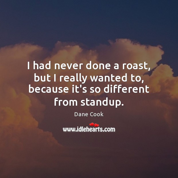 I had never done a roast, but I really wanted to, because it’s so different from standup. Image