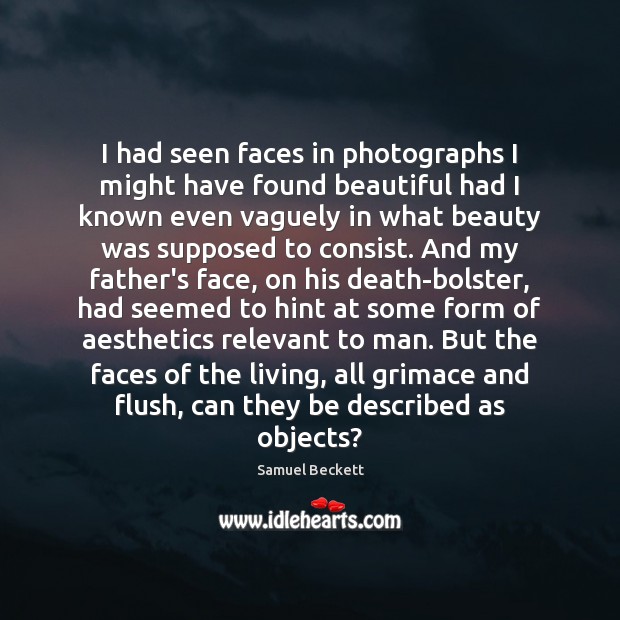 I had seen faces in photographs I might have found beautiful had Image