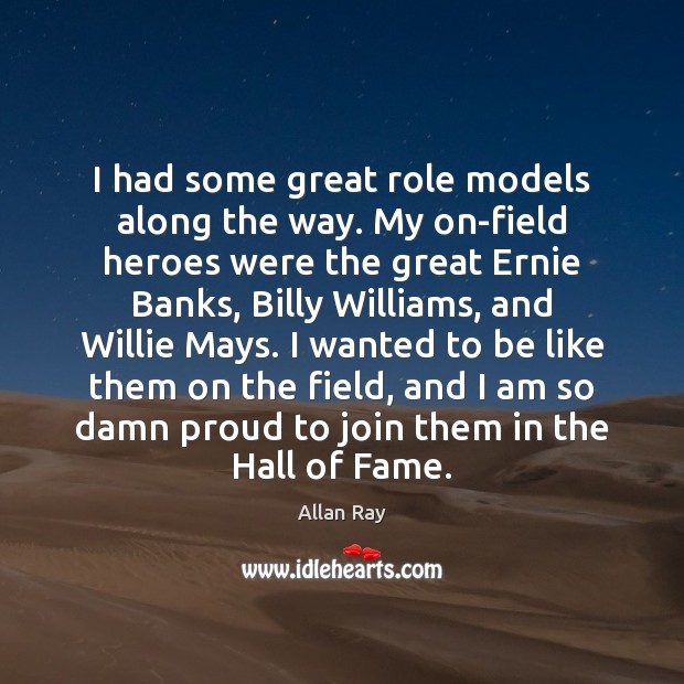 I had some great role models along the way. My on-field heroes Allan Ray Picture Quote