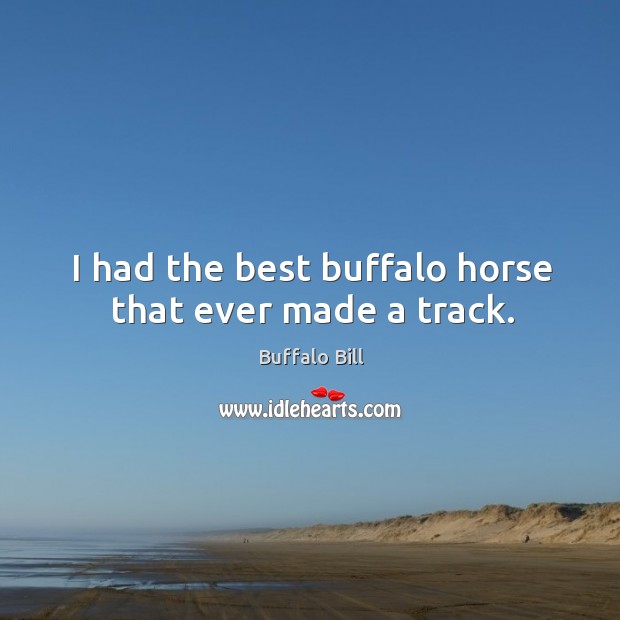 I had the best buffalo horse that ever made a track. Image