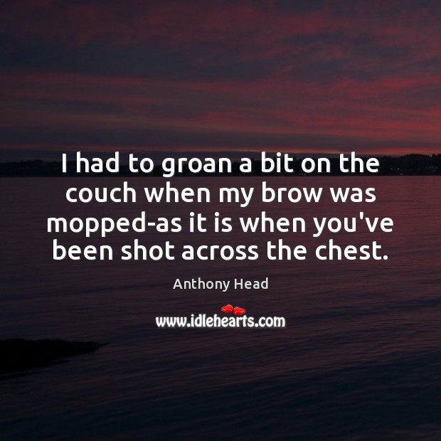 I had to groan a bit on the couch when my brow Anthony Head Picture Quote