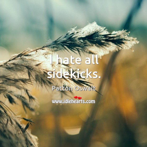 I hate all sidekicks. Patton Oswalt Picture Quote