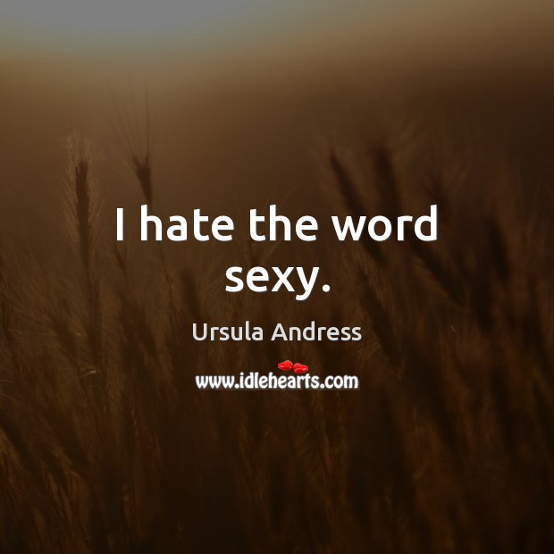I hate the word sexy. Image