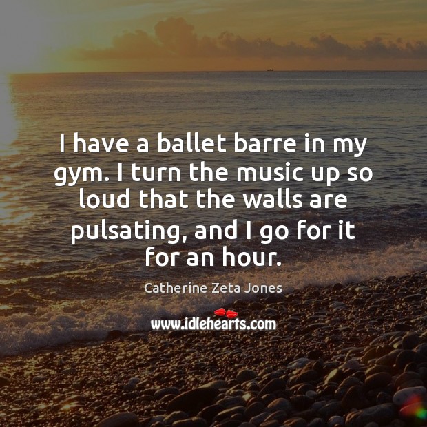 I have a ballet barre in my gym. I turn the music Image