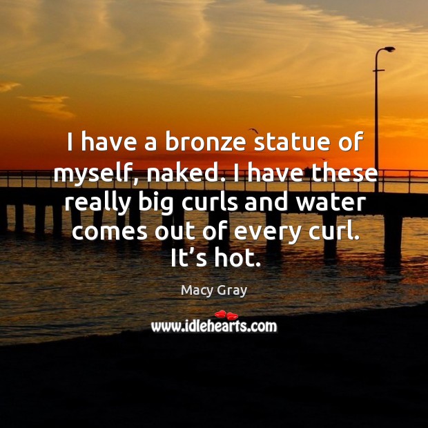 I have a bronze statue of myself, naked. I have these really big curls and water Macy Gray Picture Quote