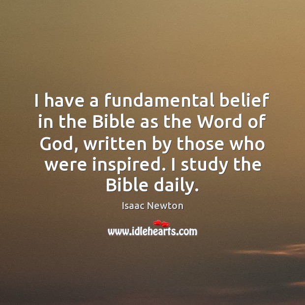 I have a fundamental belief in the Bible as the Word of Image