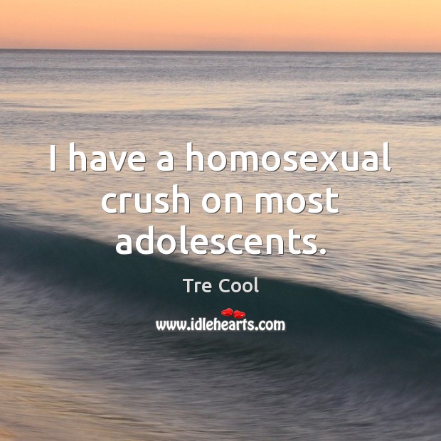 I have a homosexual crush on most adolescents. Tre Cool Picture Quote