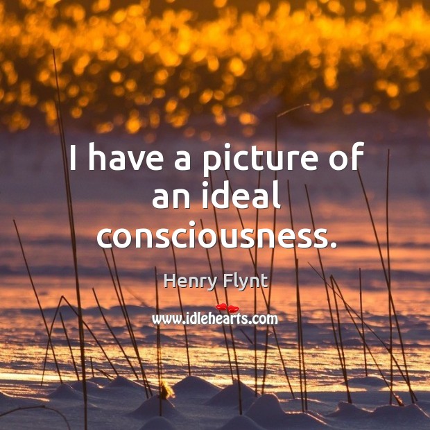 I have a picture of an ideal consciousness. Henry Flynt Picture Quote