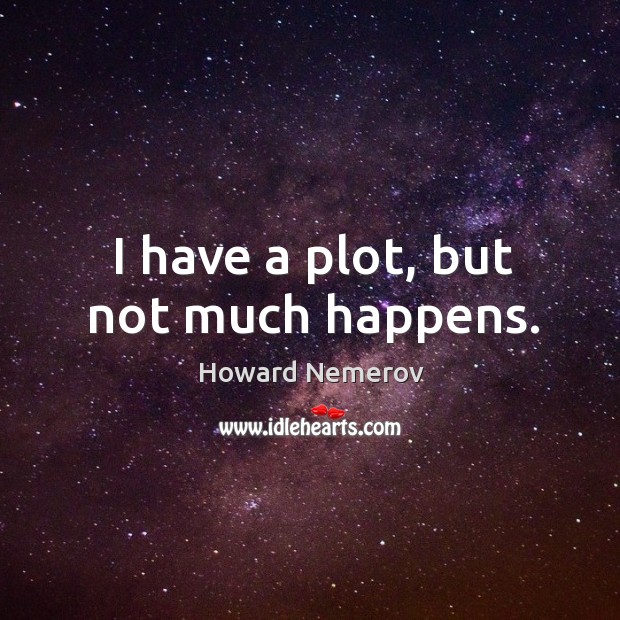 I have a plot, but not much happens. Howard Nemerov Picture Quote