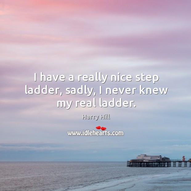 I have a really nice step ladder, sadly, I never knew my real ladder. Harry Hill Picture Quote