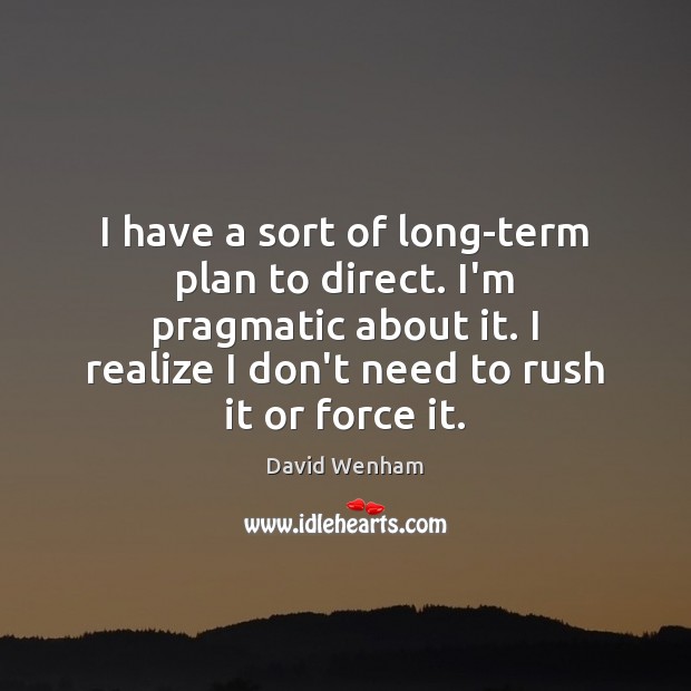I have a sort of long-term plan to direct. I’m pragmatic about Realize Quotes Image