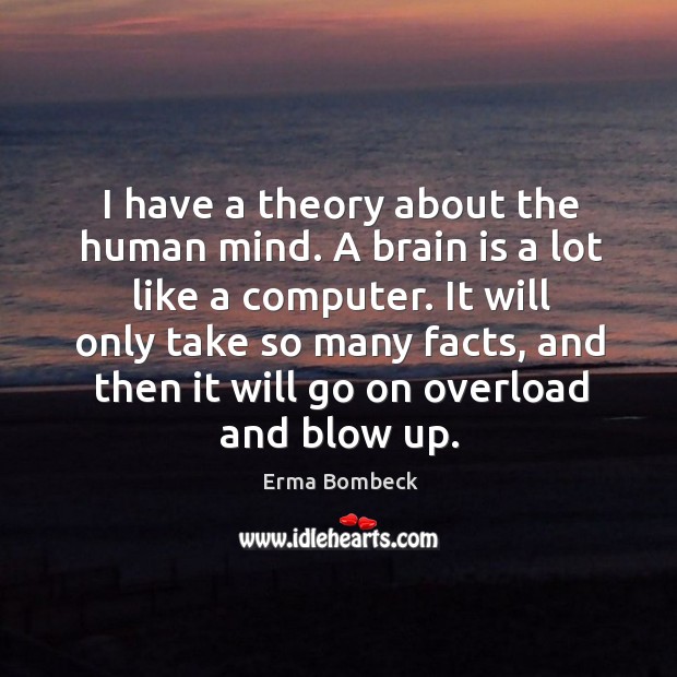 I have a theory about the human mind. A brain is a lot like a computer. Image