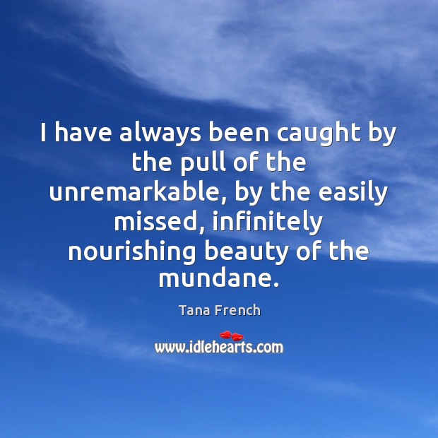 I have always been caught by the pull of the unremarkable, by 