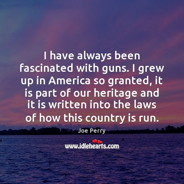I have always been fascinated with guns. I grew up in America Image