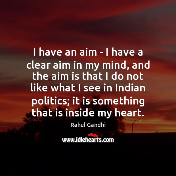 I have an aim – I have a clear aim in my Image