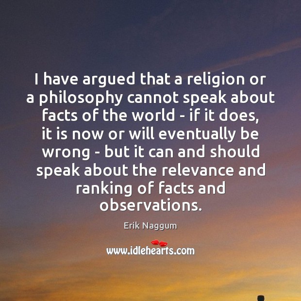 I have argued that a religion or a philosophy cannot speak about Image