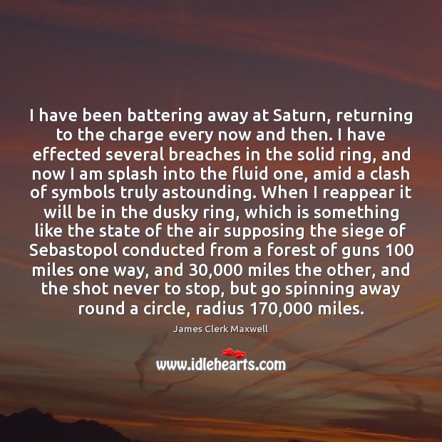 I have been battering away at Saturn, returning to the charge every Image