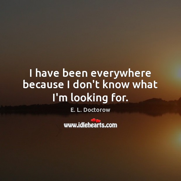 I have been everywhere because I don’t know what I’m looking for. Image
