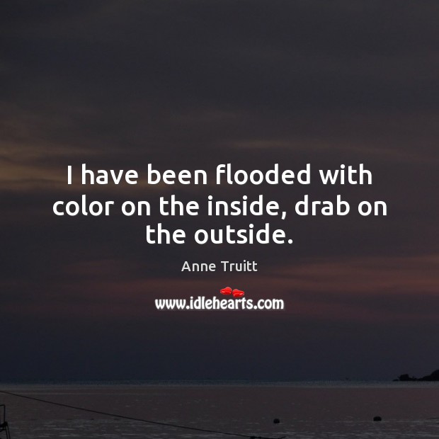 I have been flooded with color on the inside, drab on the outside. Anne Truitt Picture Quote