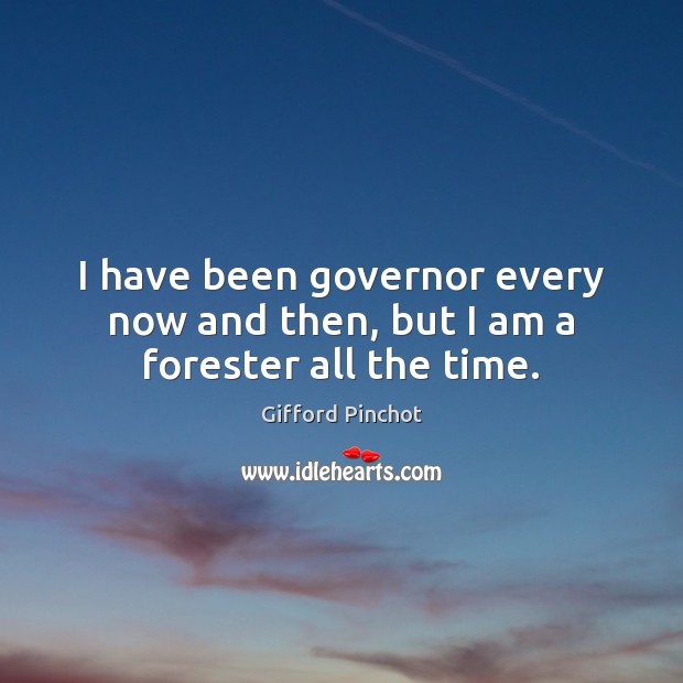 I have been governor every now and then, but I am a forester all the time. Gifford Pinchot Picture Quote